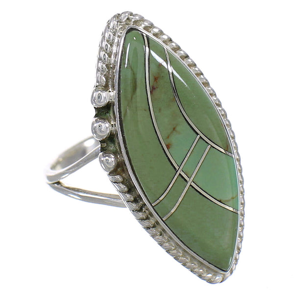 Silver Turquoise Southwestern Ring Size 6-1/4 YX85637